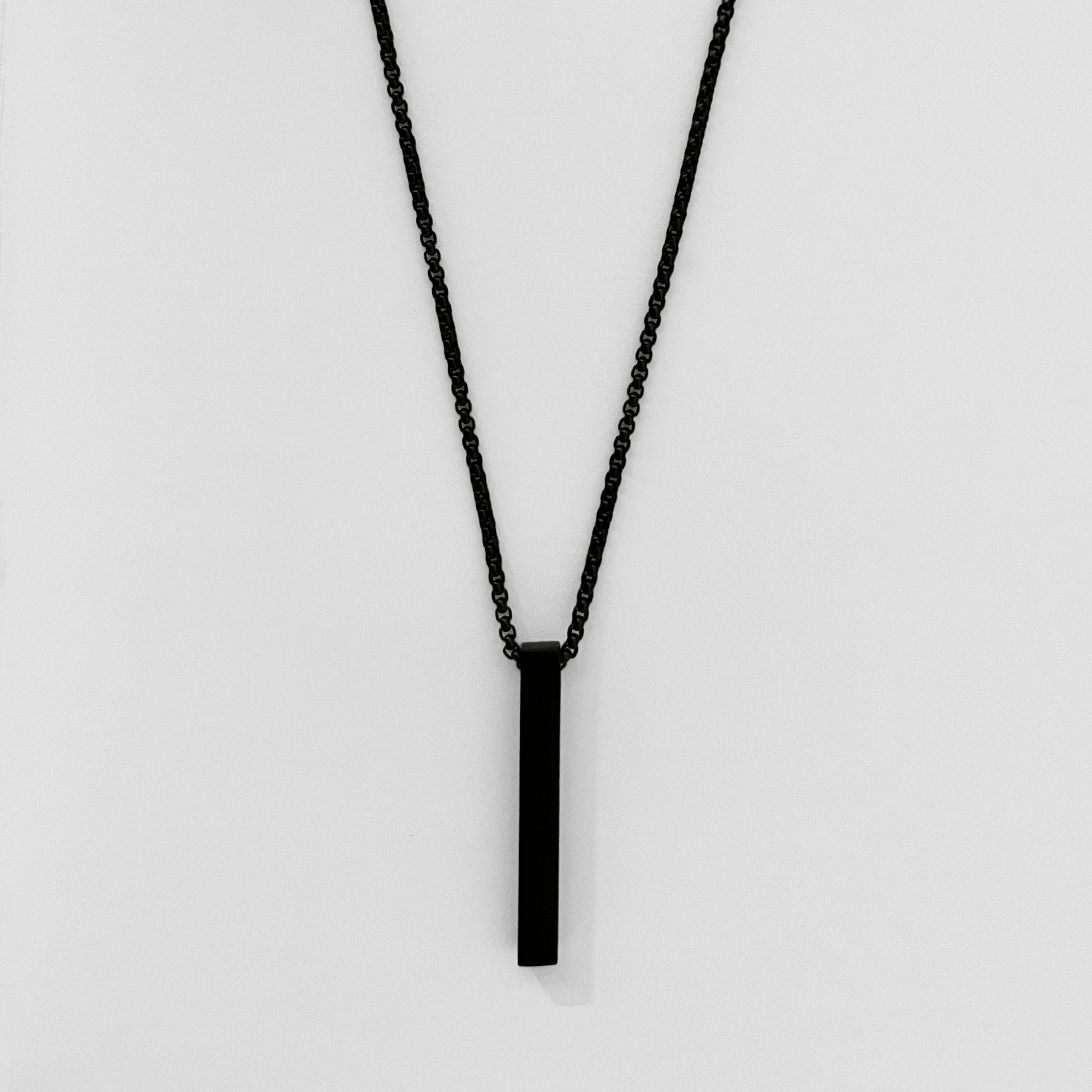 Matte black vertical bar pendant chain