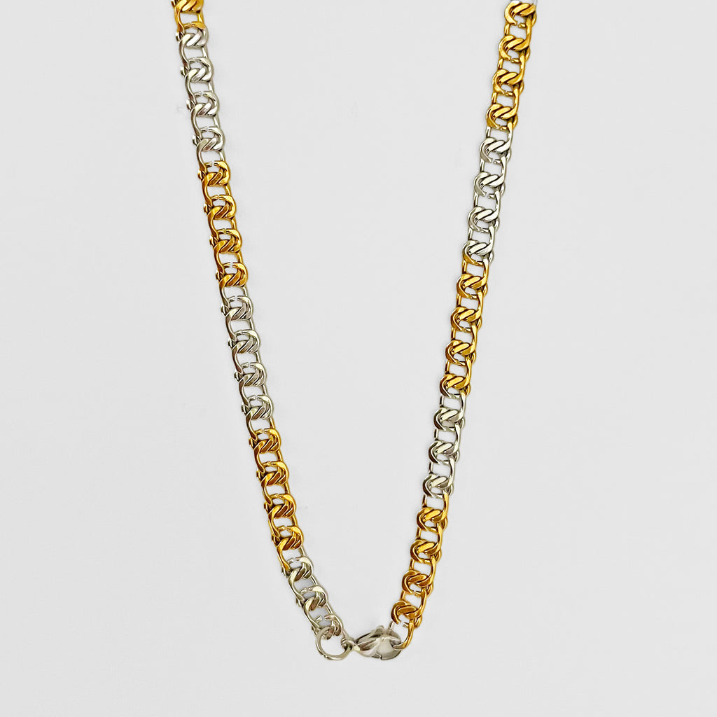 Two-tone dual link chain