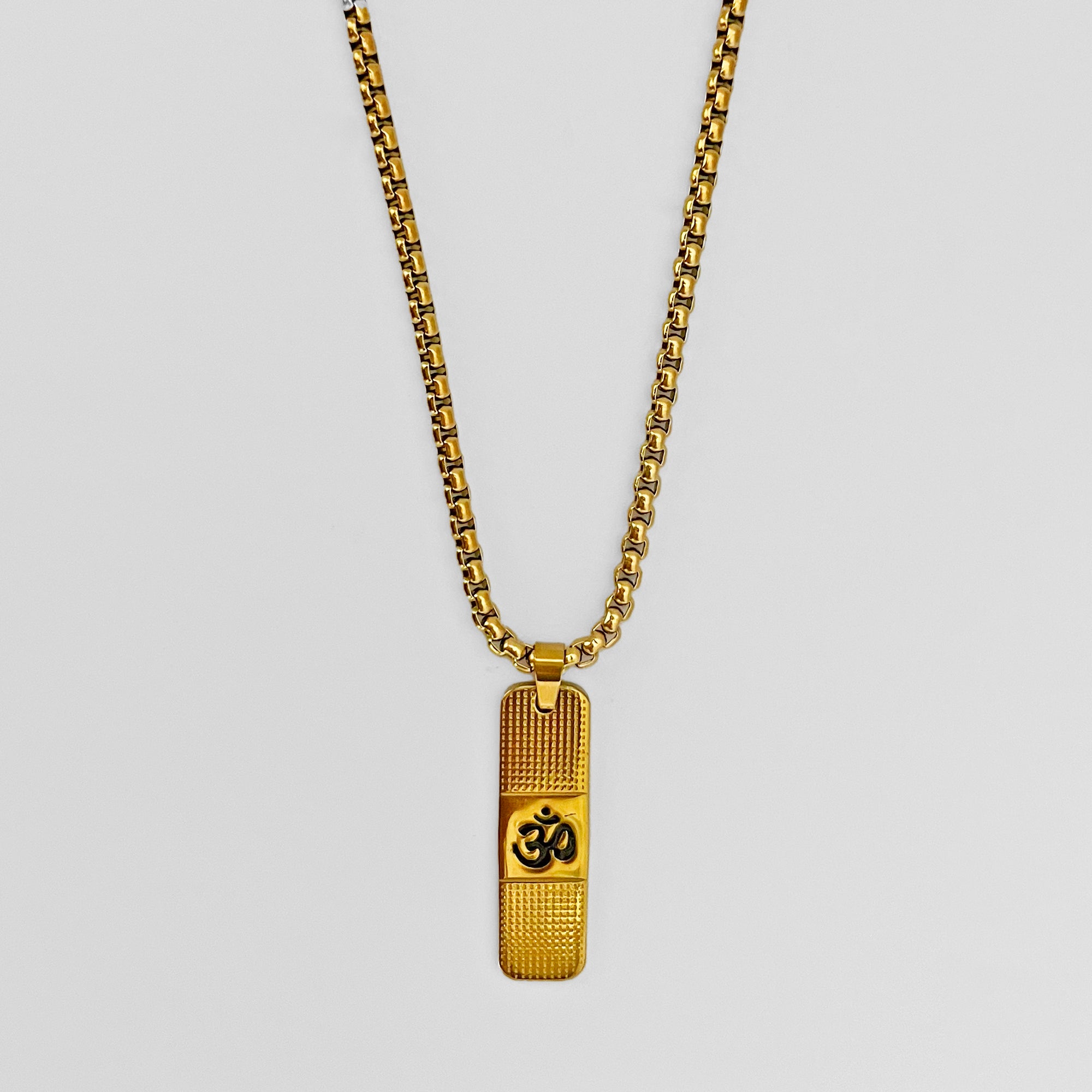 Om sacred tag pendant chain