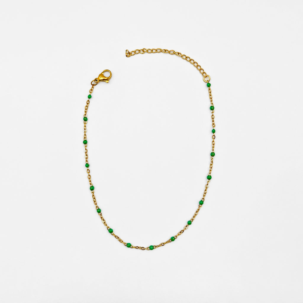 Green beaded chain
