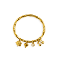 Golden Love Charm Bangle
