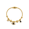 Evil Eye Crystal Charm Bangle
