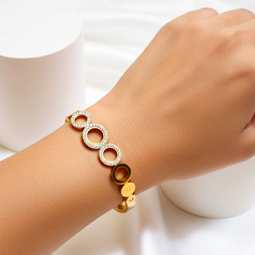 3 Circle stone bangle