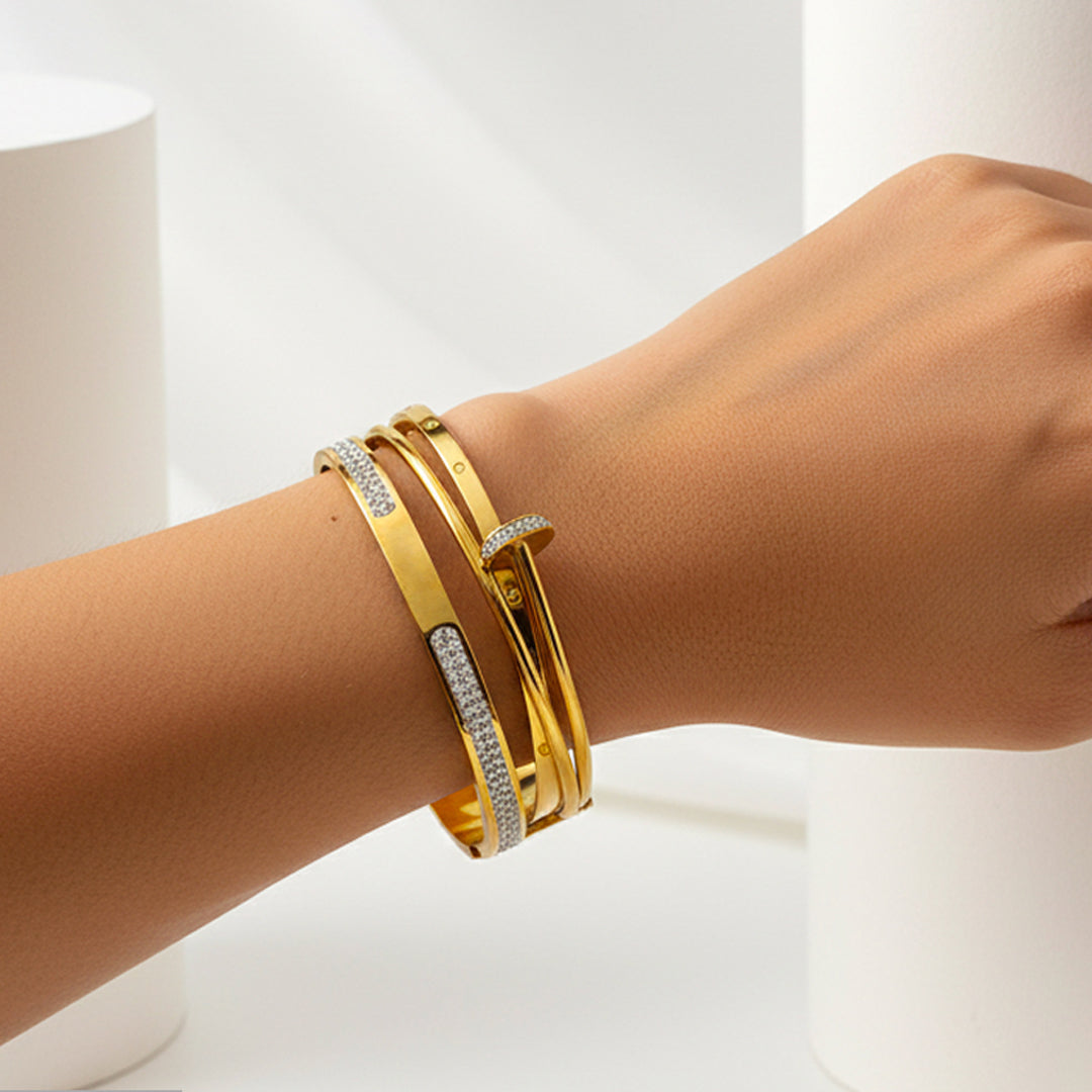 3 Line stone bangle