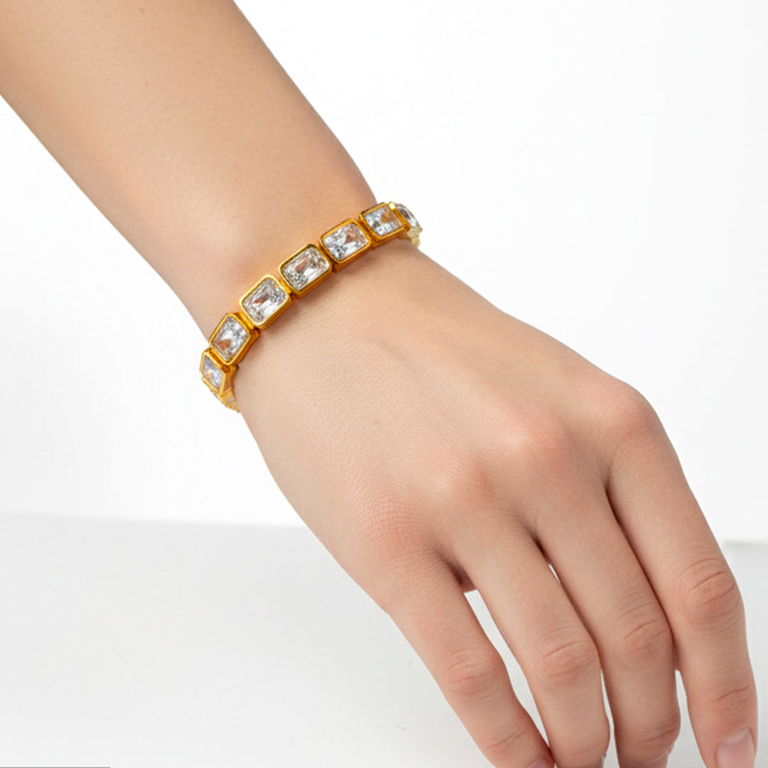 Sqaure stone bangle
