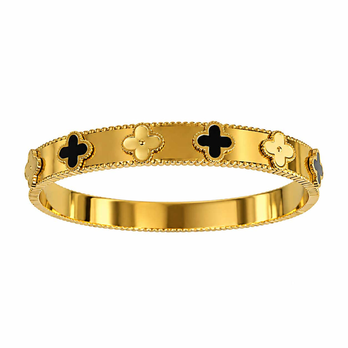 Clover Charm Gold Bangle