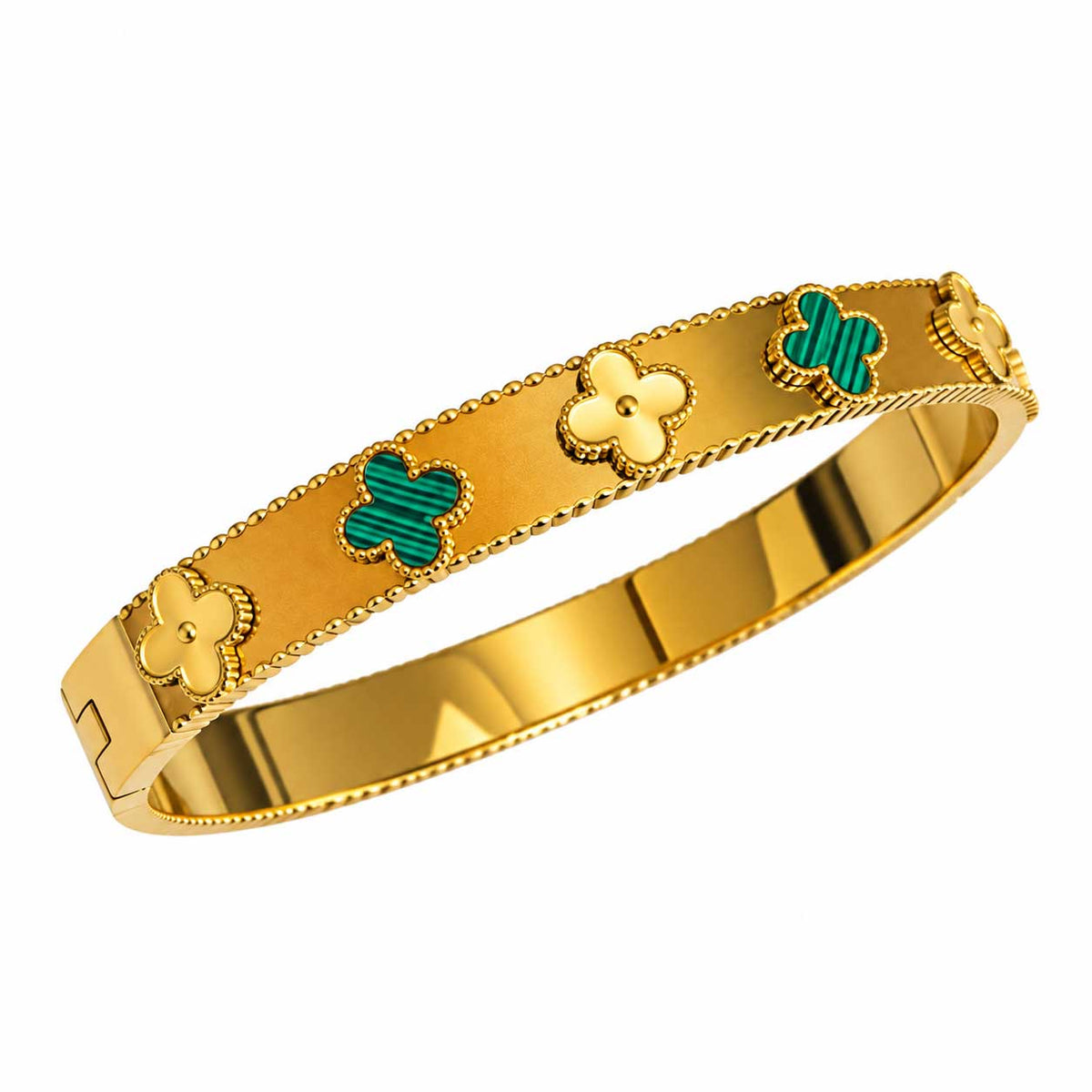 Emerald Clover Bangle