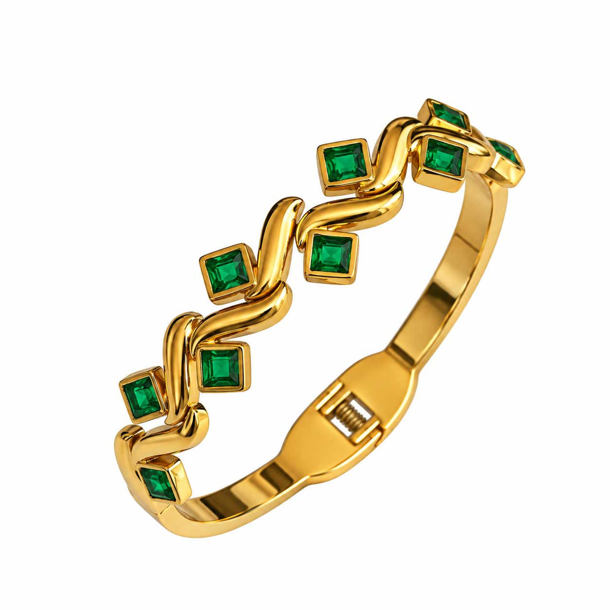 Emerald Link Statement Bangle