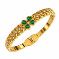 Emerald Heart Blossom Bangle