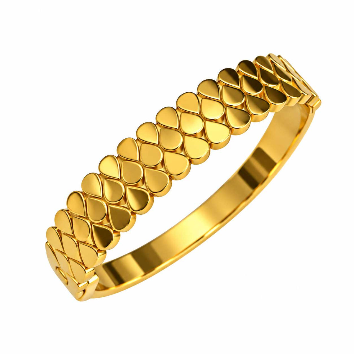 Golden Heart Link Bangle