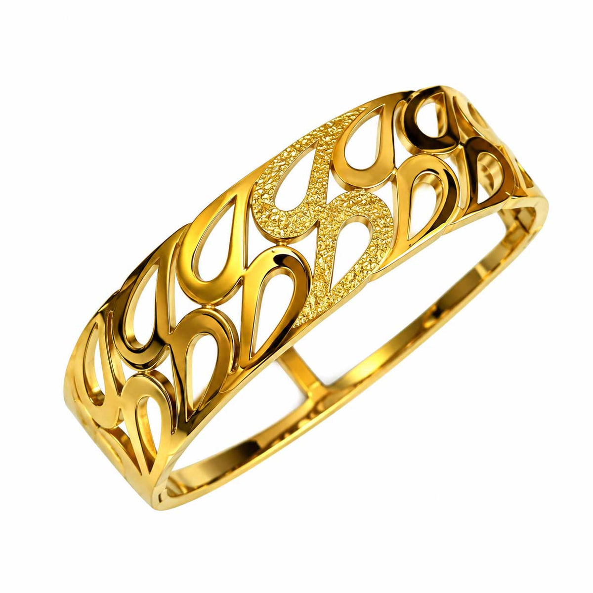 Golden Open Floral Bangle