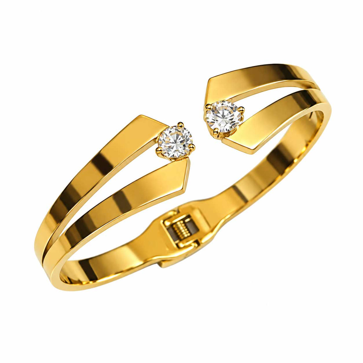 Open-End Crystal Cuff Bangle