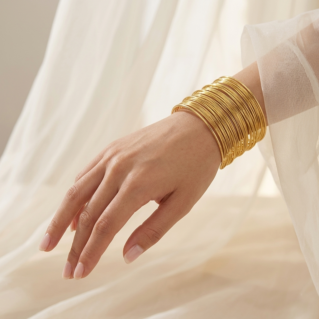 Golden Thread Cuff Bangle