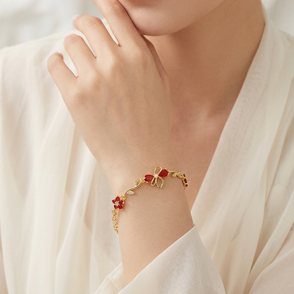 Ruby Bloom Bracelet