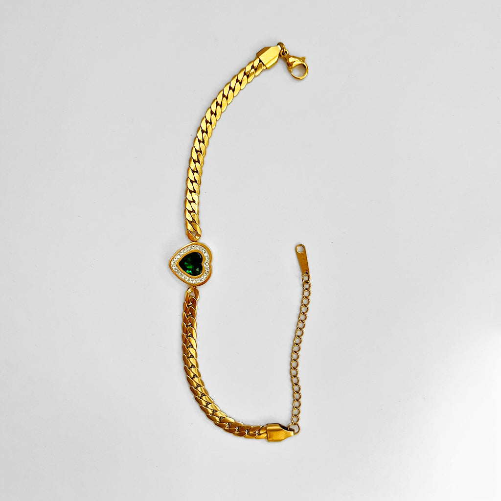 Emerald Heart Bracelet