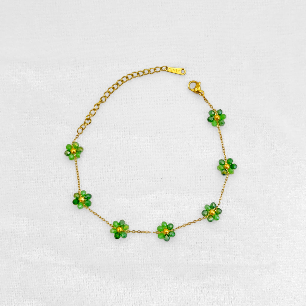 Emerald Daisy Beaded