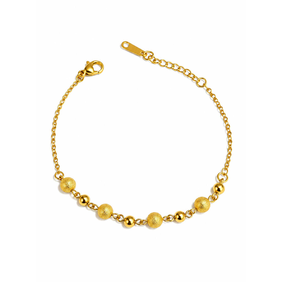 Gold Beaded Chain Bracelet