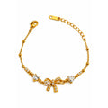 Gold Bow & Heart Bracelet