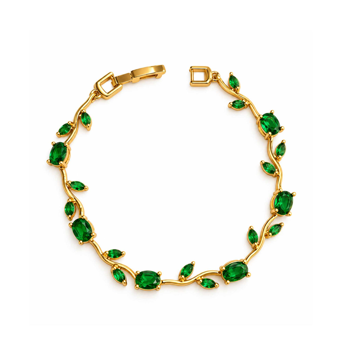 Emerald Vine Gold Bracelet