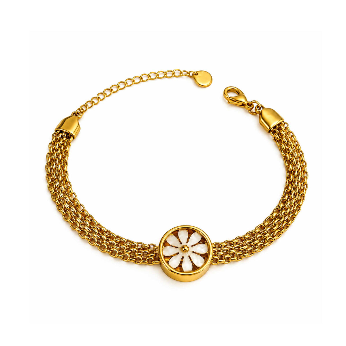 Gold Floral Medallion Bracelet