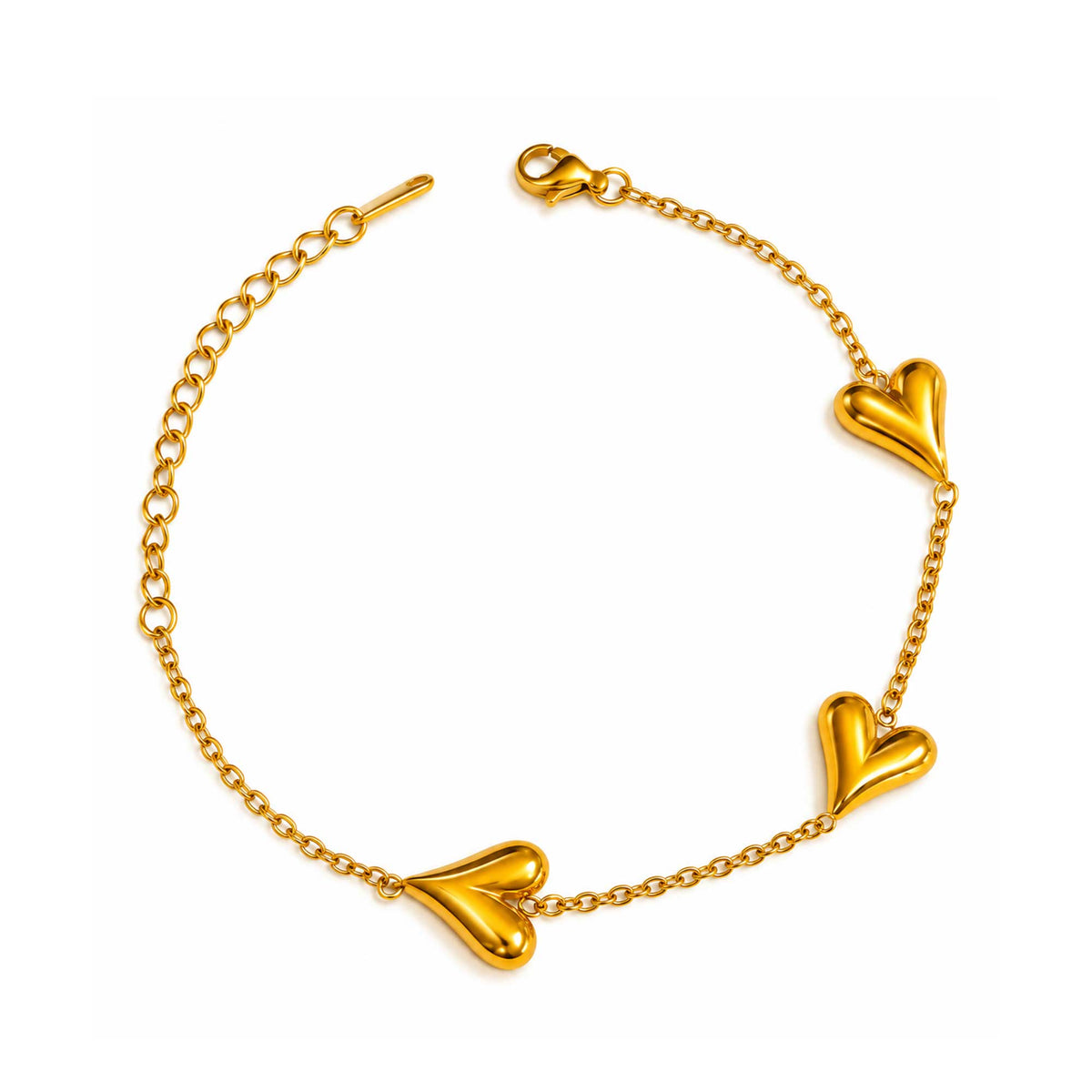 Triple Heart Gold Bracelet
