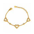 Pavé Heart Gold Bracelet