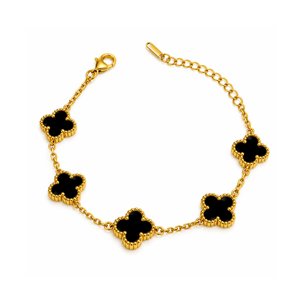 White & Black Clover Charm
