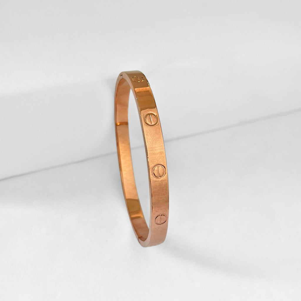 Rose Gold Love Screw Bangle