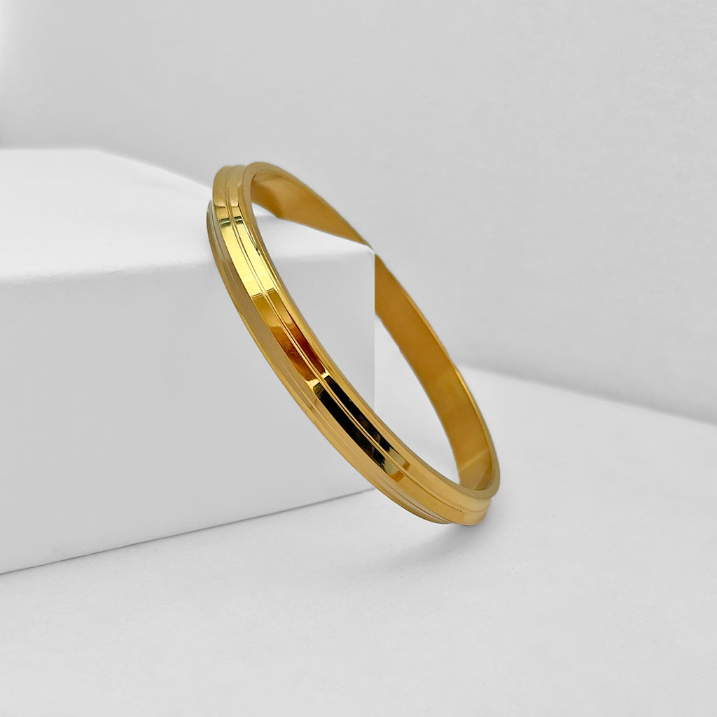 Dual-Groove Minimalist Bangle