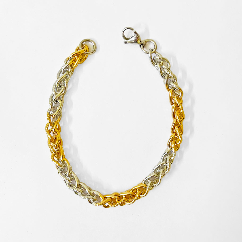 Dual Tone Twist Bracelet