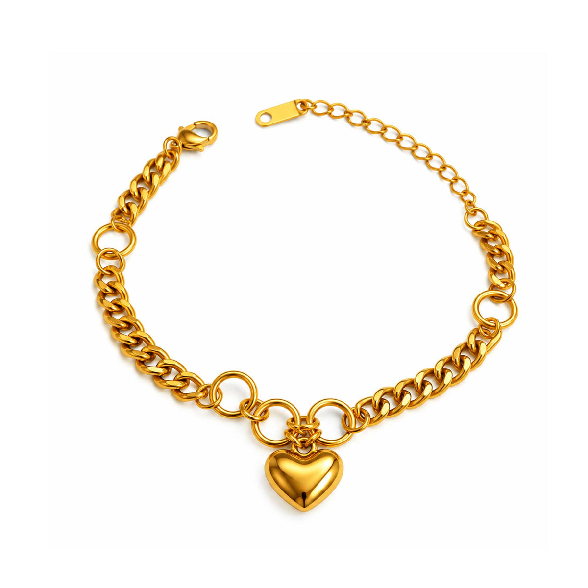 Heart Charm Chain Bracelet