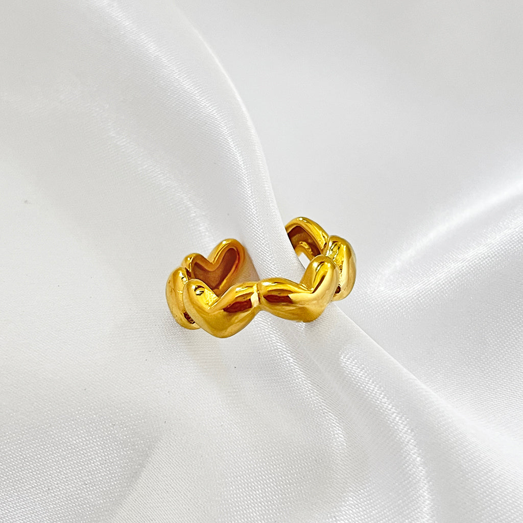 Golden heart ring