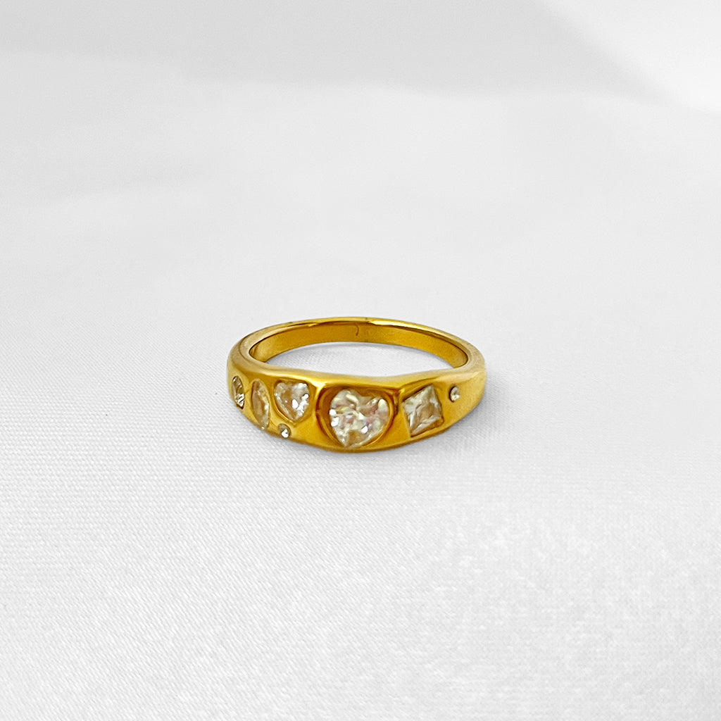 Heart & stone ring
