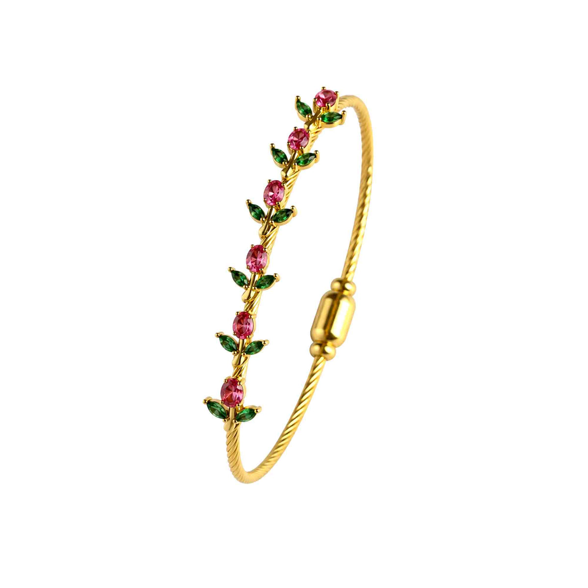 Pink Tulip Vine Bangle