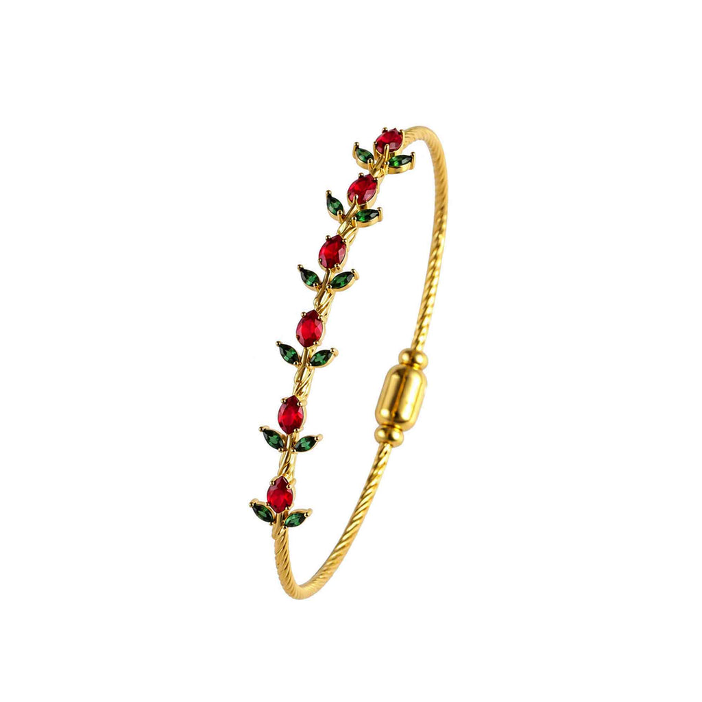 Ruby Tulip Vine Bangle