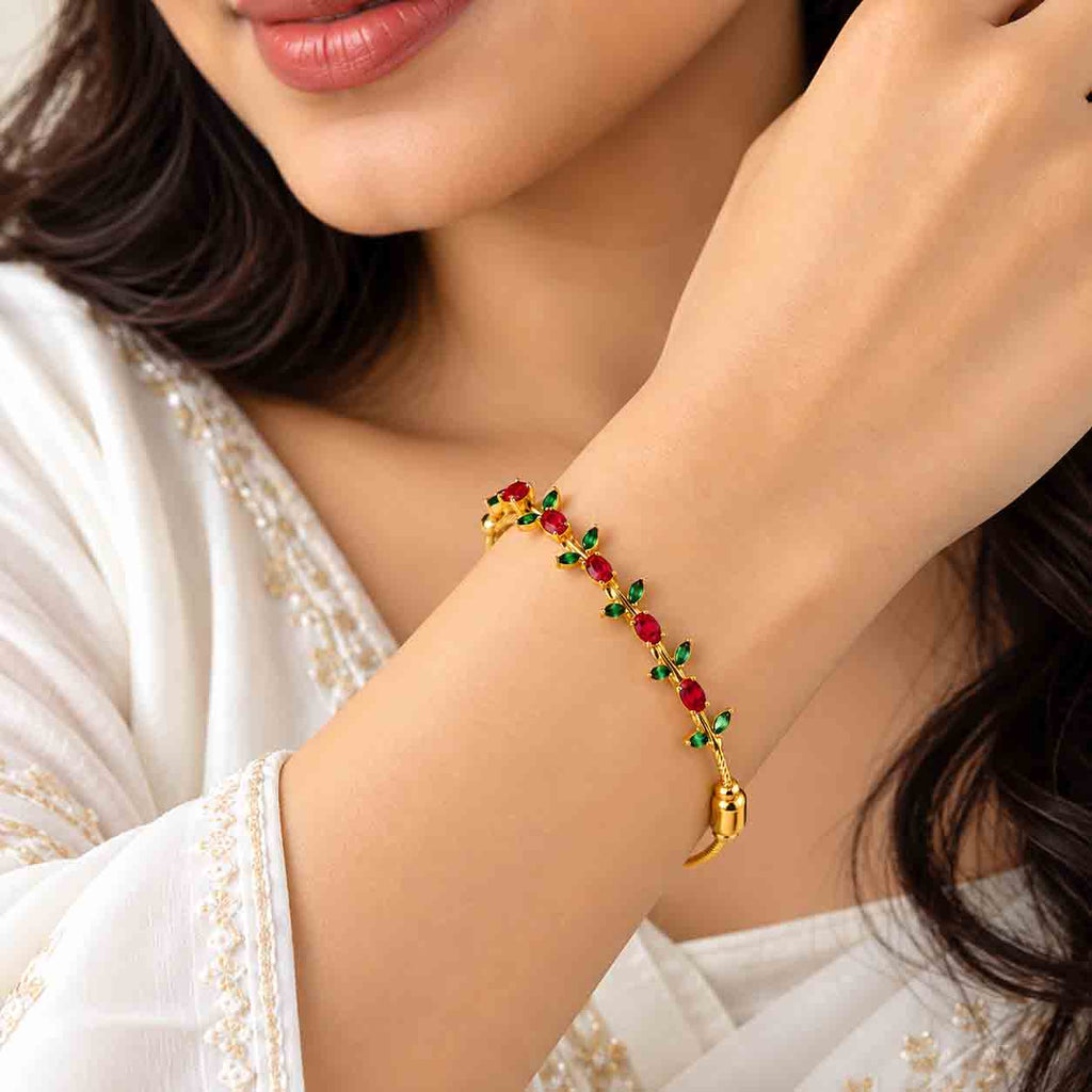 Ruby Tulip Vine Bangle