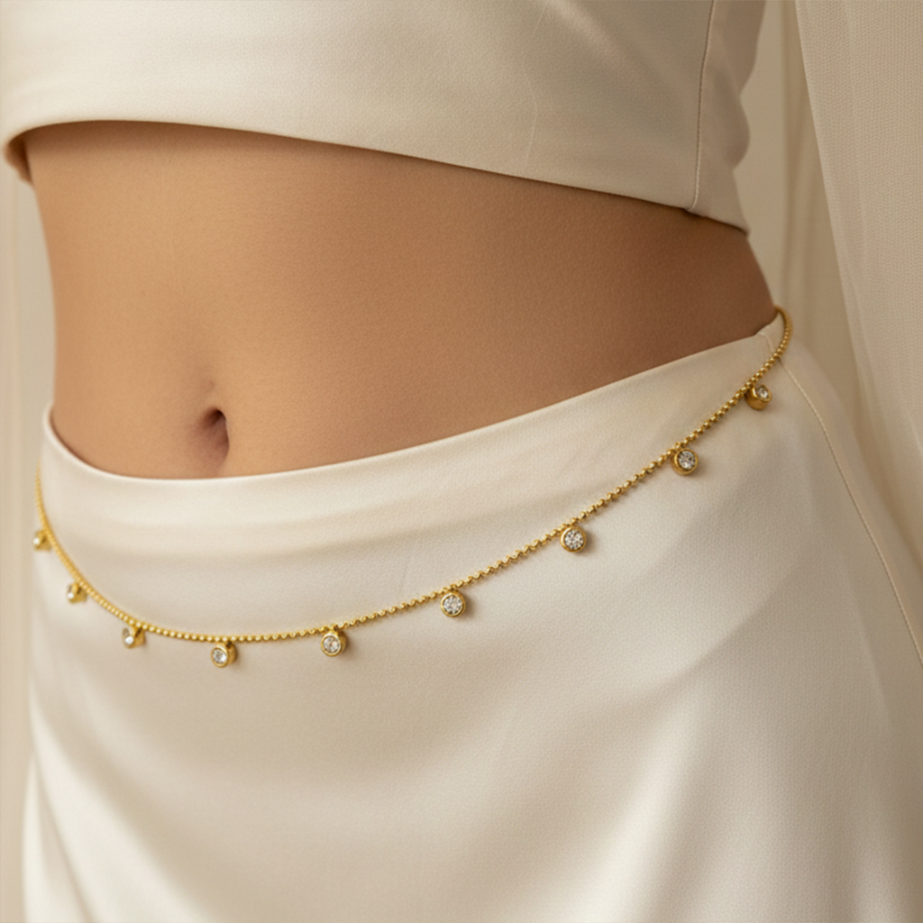 Circle Stone waist chain